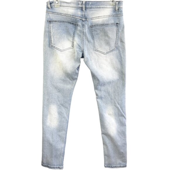 BLUE CULT Denim Relaxed Fit Light Wash Distressed Jeans Y2K Men’s 34 - Picture 2 of 12